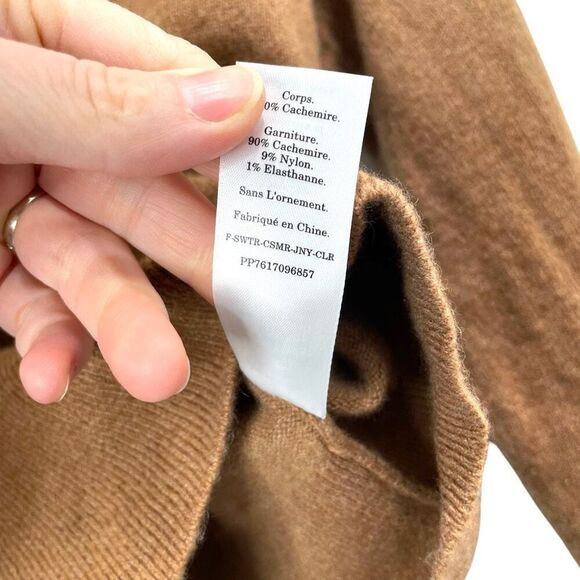 Everlane cashmere blend collared sweater top Size S caramel camel neutral‎ - Picture 10 of 10